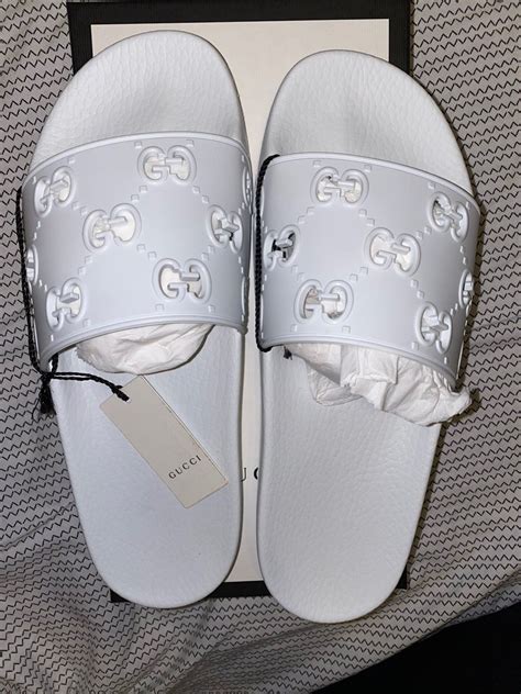 gucci flip flops womens white|Gucci slides women clearance.